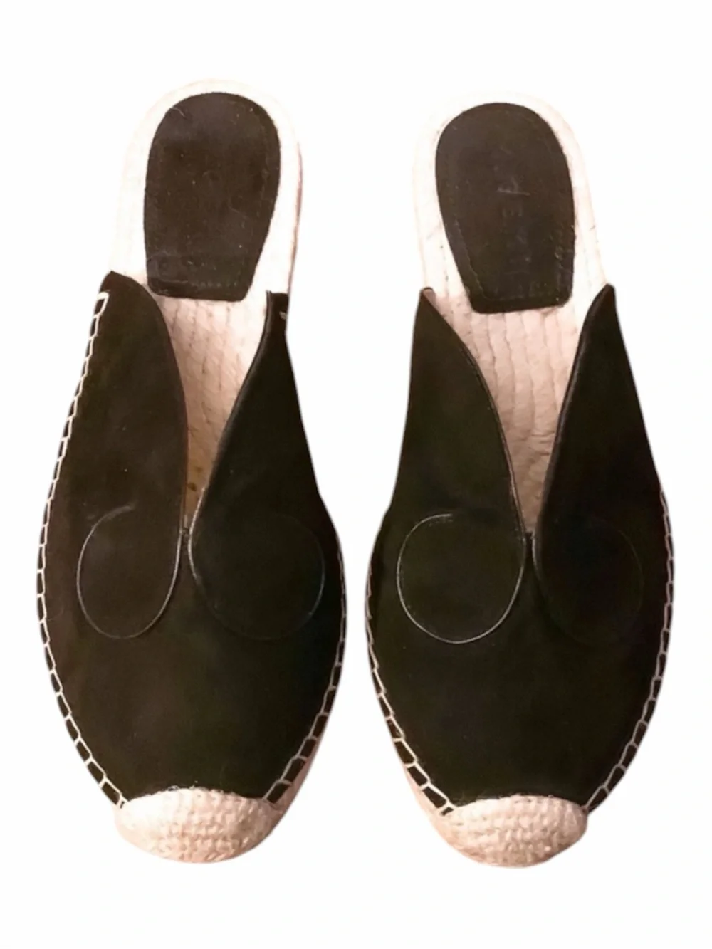 M Gemi Leather Slides Espadrille Black Size 7 Nido Curvo Italy Euro Coastal